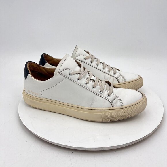 Woman By Common Projects Achilles Women Size EU 38 US 8 White Leather Low Shoes - Picture 4 of 14